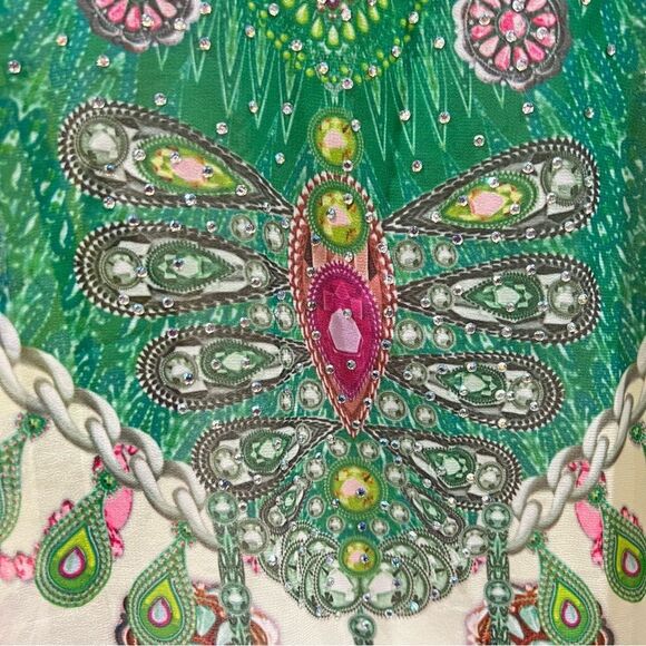 Original Green Embellished Short Round Kaftan OS - Picture 12 of 16